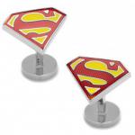 Textured Transparent Enamel Superman Shield Cufflinks.jpg